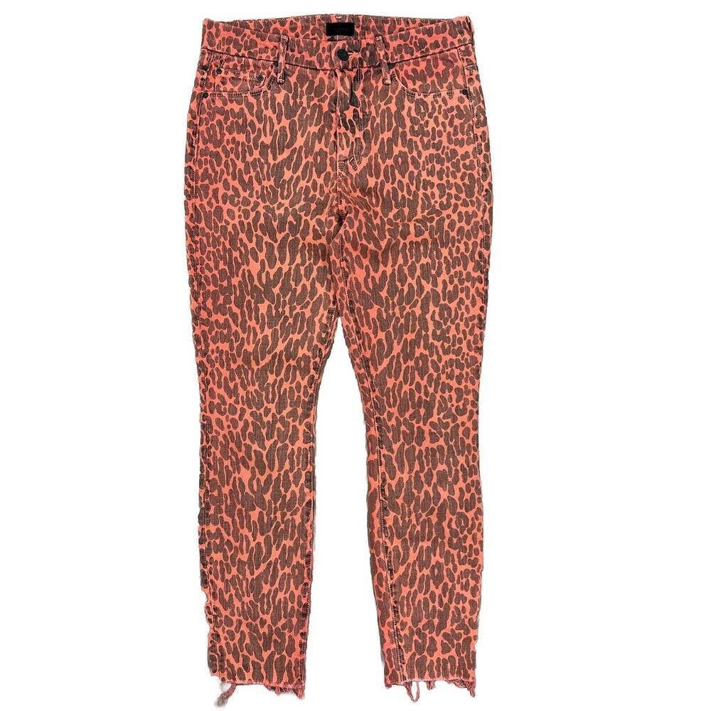 Mother High Waisted Looker Ankle Fray Women's Pants Animal Attraction Size 27